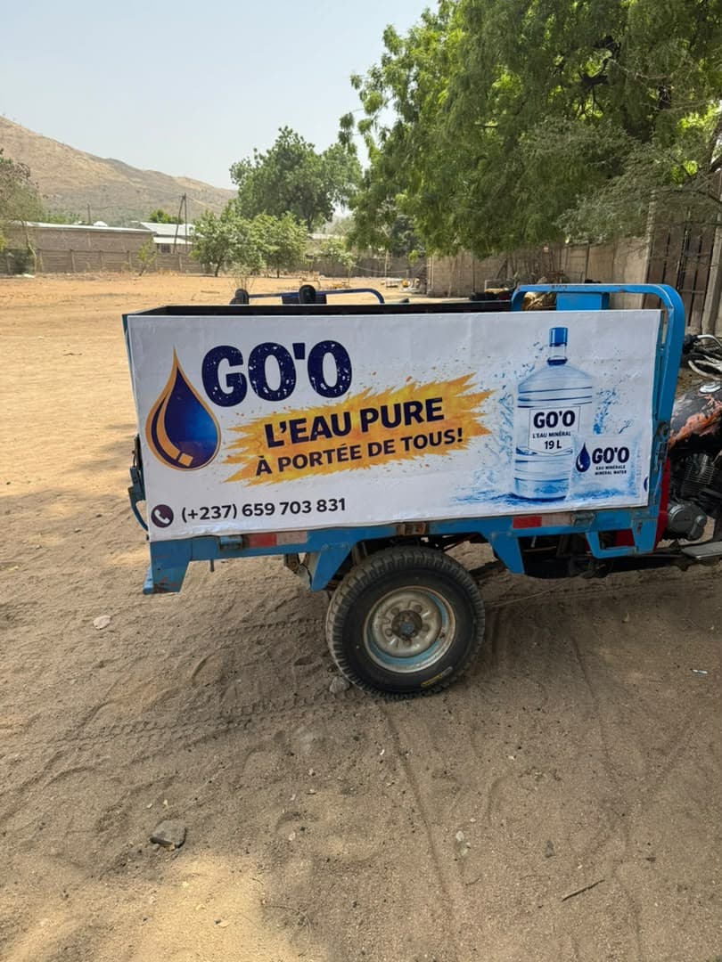 Tricycle de livraison Go'o Water, Maroua, Cameroun
